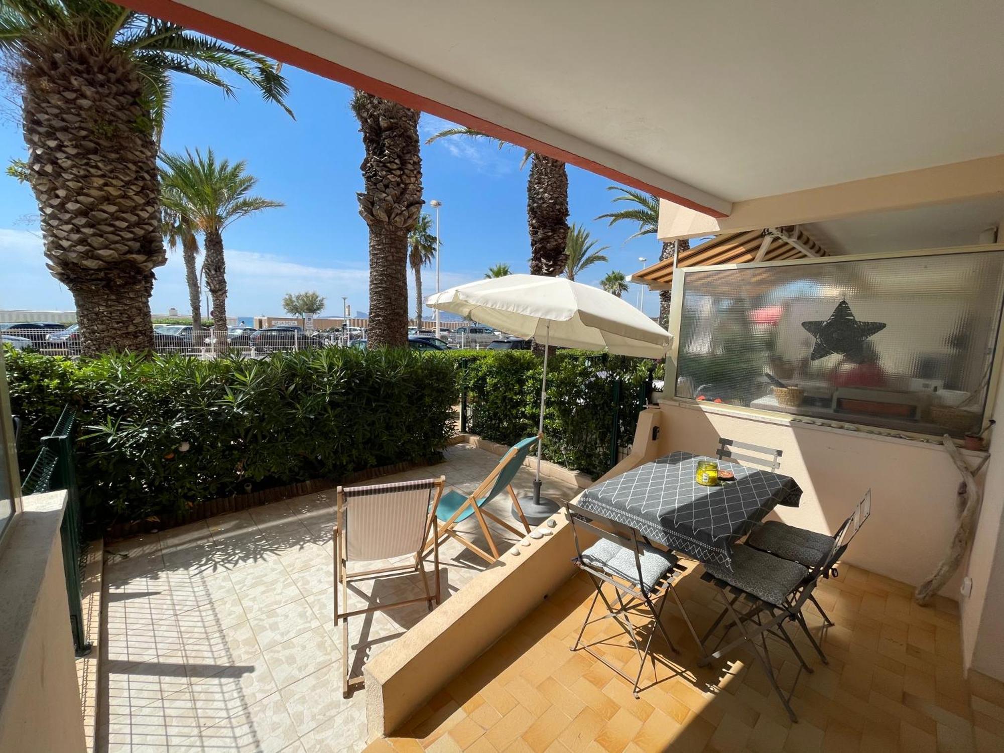 "Les Palmiers" Studio Spacieux Vue Mer Terrasse & Parking Saint-Cyr-sur-Mer Exterior foto